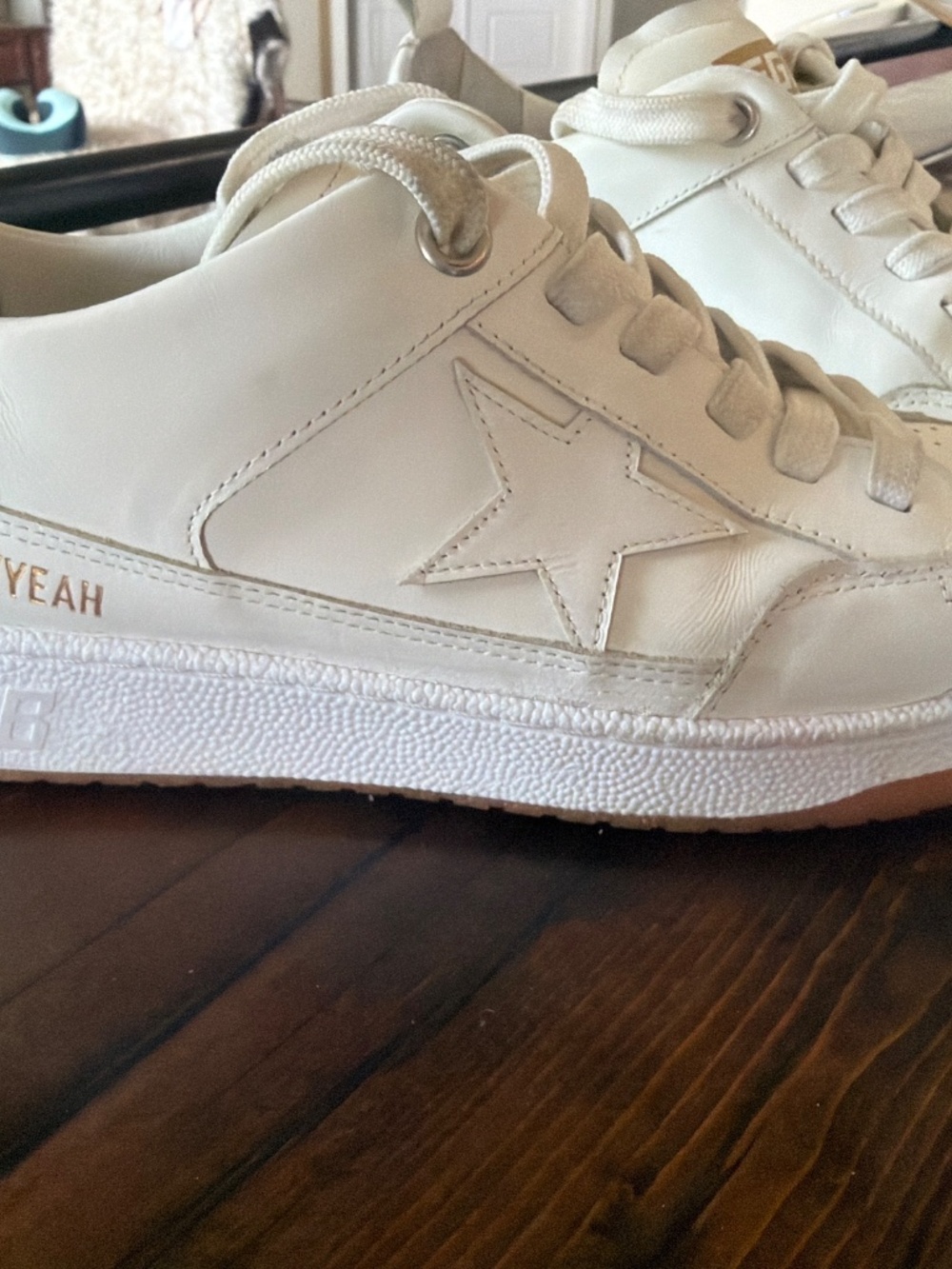 Golden Goose Yeah Sneakers White Leather Star Low Top Size 37 US 6.5 7 - Picture 2 of 9